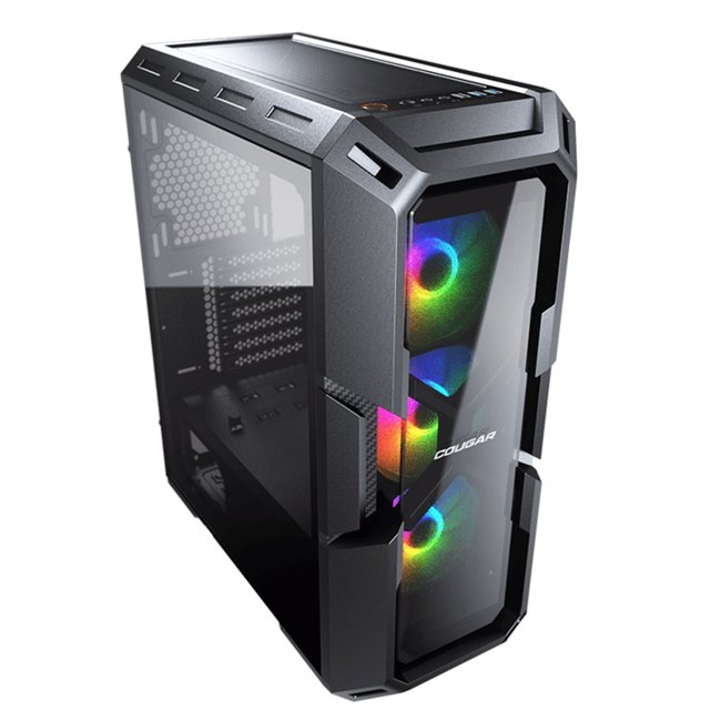 Gabinete Gamer Cougar MX440-G RGB, Mid Tower, Vidro Temperado, ATX, Black, 3 Fans RGB, Sem Fonte - 3856C20.0005.