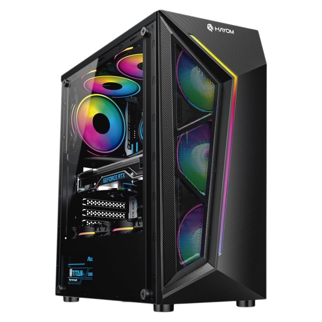 Gabinete Gamer GB1713, Lateral Vidro Temperado, 4x Fans, Sem Fonte, ATX, Preto.