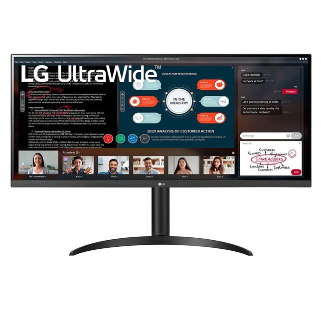 Monitor LG UltraWide 34" IPS, Full HD, HDMI, HDR 10, 95% sRGB, FreeSync, Ajuste de Altura, Preto - 34WP550-B.AWZM