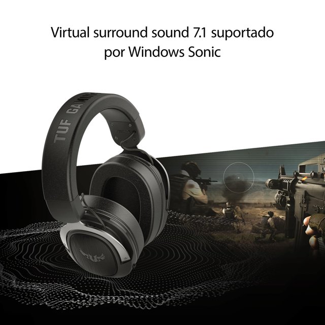 Headset ASUS TUF Gaming H3 (Gun Metal), 7.1 Canais, Conector 3.5mm