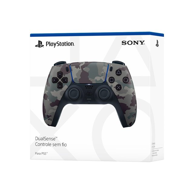 Controle Joystick PS5 Sem Fio DualSense Original, Gray Camouflage - Sony