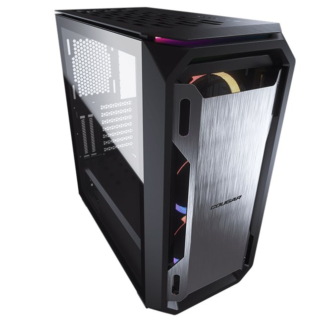 Gabinete Gamer Cougar MX670 RGB, Mid Tower, Vidro Temperado, ATX, Black, 3 Fans RGB, Sem Fonte - 385UM60.0001.