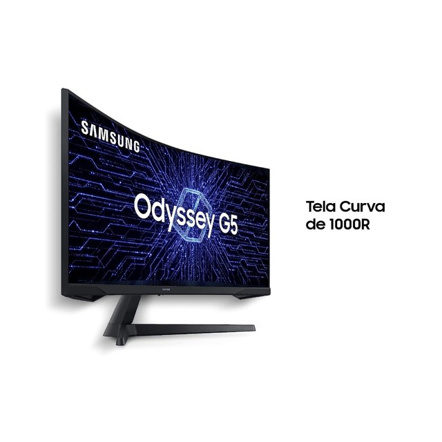 Monitor Gamer Curvo Samsung Odyssey G5 34', WQHD, 165Hz, 1ms, Ultrawide, HDMI, Display Port, Preto - LC34G55TWWLXZD