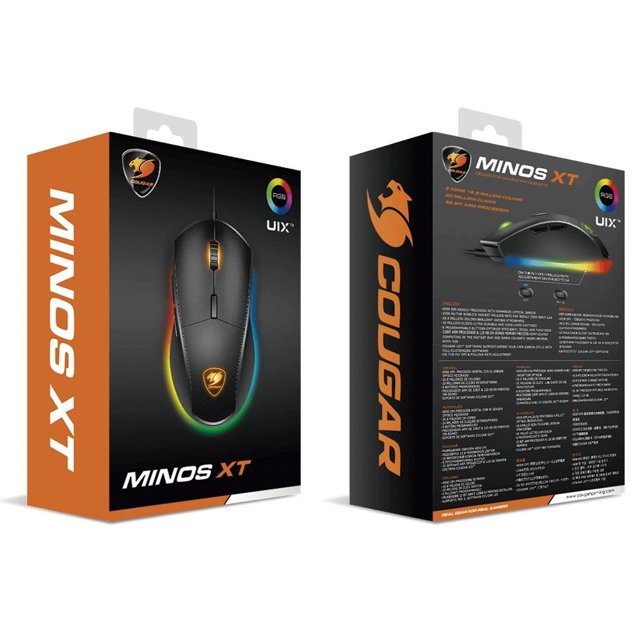 Mouse Gamer Cougar Minos XT, RGB, 6 Botões, 4000DPI