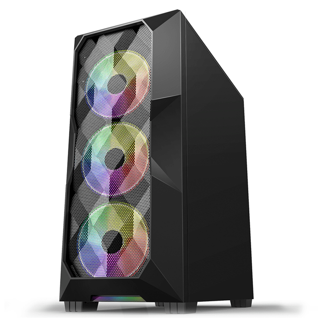 Gabinete Gamer GB1710, Lateral Vidro Temperado, 3x Fans, Sem Fonte, ATX, Preto.