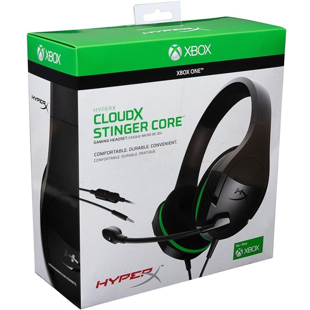Headset Gamer HyperX CloudX Stinger Core, Xbox One, Nintendo Switch, Preto/Verde - HX-HSCSCX-BK