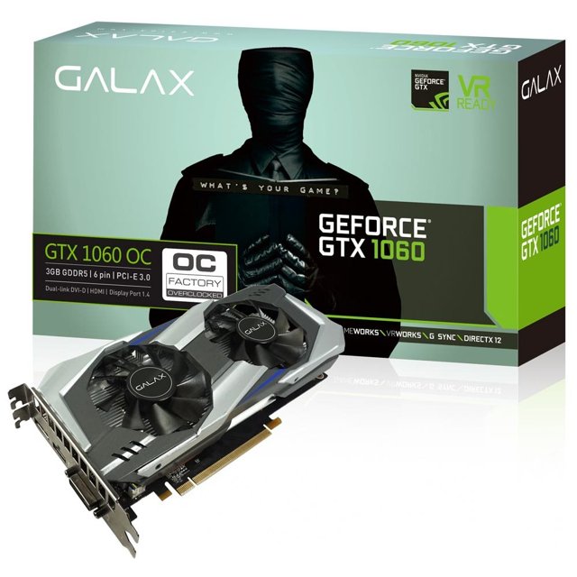 Placa de Vídeo Galax GTX 1060 OC 3GB DDR5 HDMI 60NNH7DSL9C3