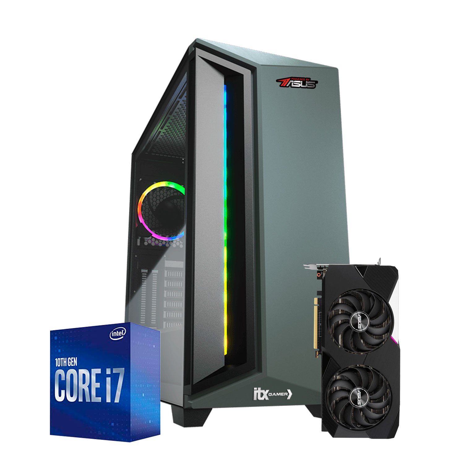 PC ITX Gamer FPS Powered By Asus / Core I7 10700K / RTX 3060 TI OC