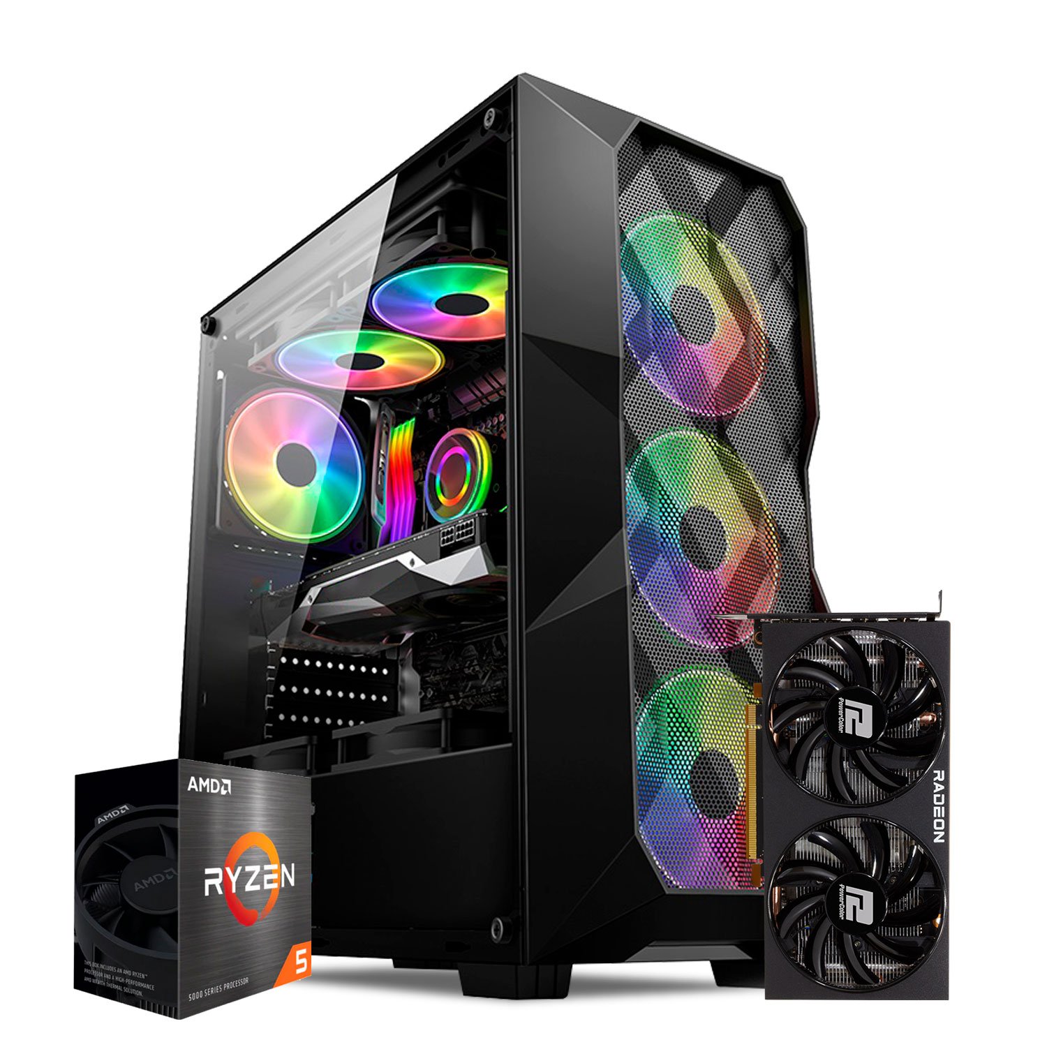 Pc Gamer FPS Headshot, Ryzen 5 5600G, Radeon RX 6600 8GB, 16GB Ram, SSD  240GB | ITX Gamer