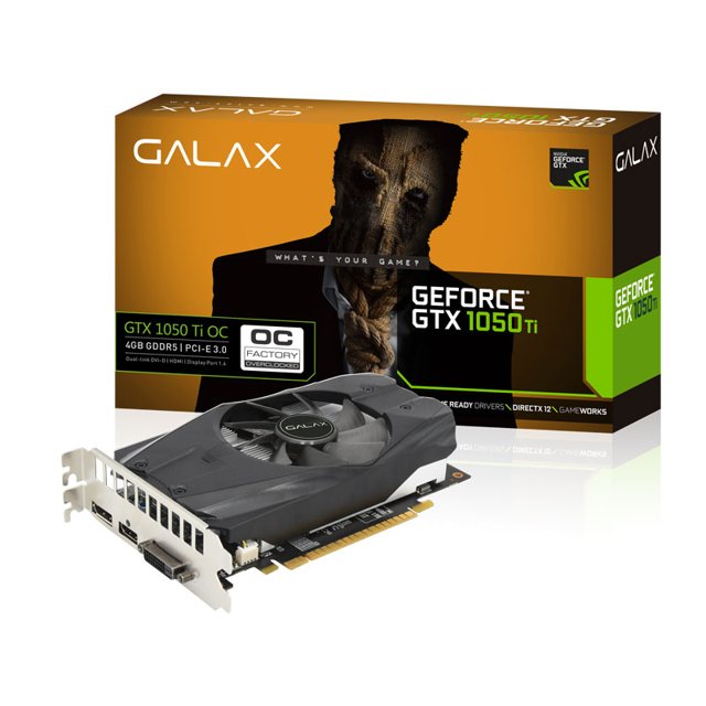 Placa de Vídeo Galax GTX 1050TI OC 4GB DDR5 50IQH8DSN8OC