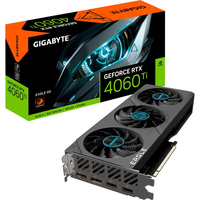 Placa de Vídeo Gigabyte NVIDIA GeForce RTX 4060 Ti Eagle OC, 8GB, GDDR6, DLSS, Ray Tracing - GV-N406TEAGLE OC-8GD