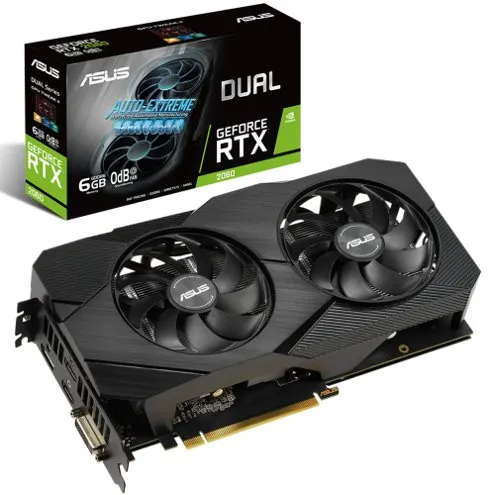 Itx Gamer Placa de Video Asus GeForce RTX 2060 Dual EVO 6GB, GDDR6, 192Bit, DUAL-RTX2060-6G-EVO image