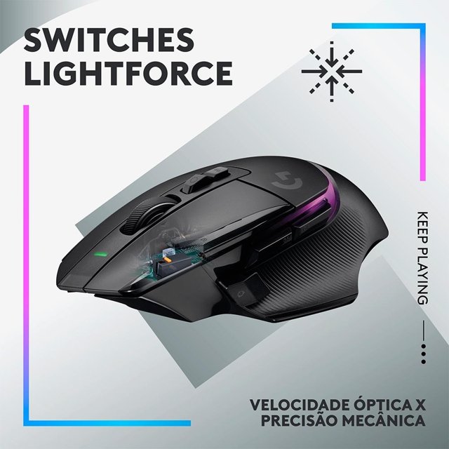 Mouse Sem Fio Gamer Logitech G502 Hero 16k Lightspeed, Recarregável, RGB  Lightsync, 11 Botões, 16000DPI - 910-005566