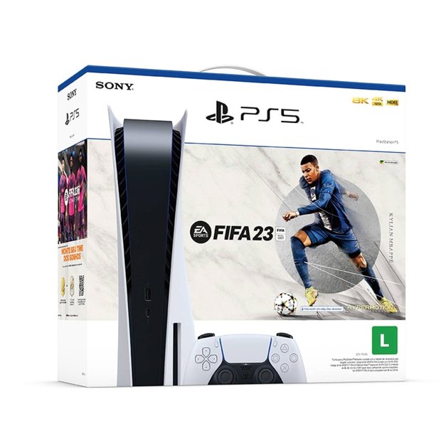 Console Sony PS5 (Playstation 5) Físico 825GB com Disco + Jogo FC 2024 +  Controle sem Fio Sony