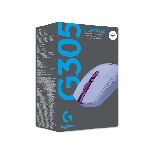 Mouse Gamer Sem Fio Logitech G305 Lightspeed 6 Botoes Sensor Hero 12k Lilas 910 006021 1992