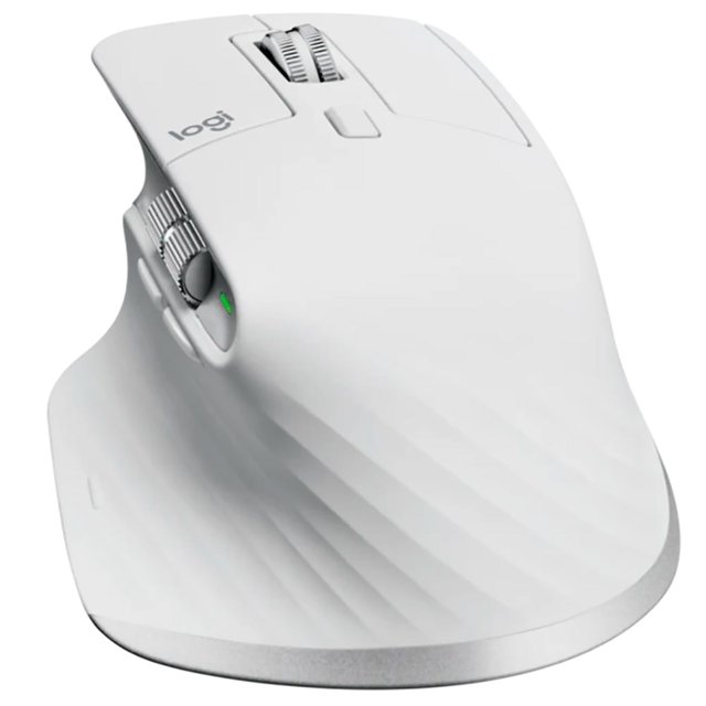 Mouse Logitech MX Master 3s, 8000 DPI, Bluetooth, USB,  Branco, sem Fio - 910-006562