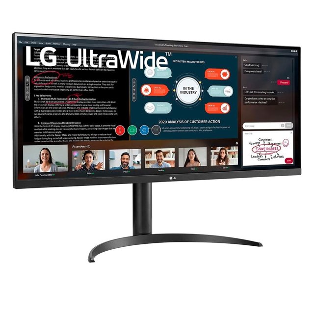 Monitor LG UltraWide 34" IPS, Full HD, HDMI, HDR 10, 95% sRGB, FreeSync, Ajuste de Altura, Preto - 34WP550-B.AWZM