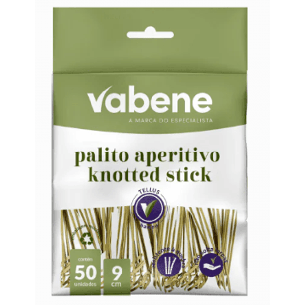 PALITO APERITIVO KNOTTED STICK - VABENE - C/50 UNID | Cobra Embalagens