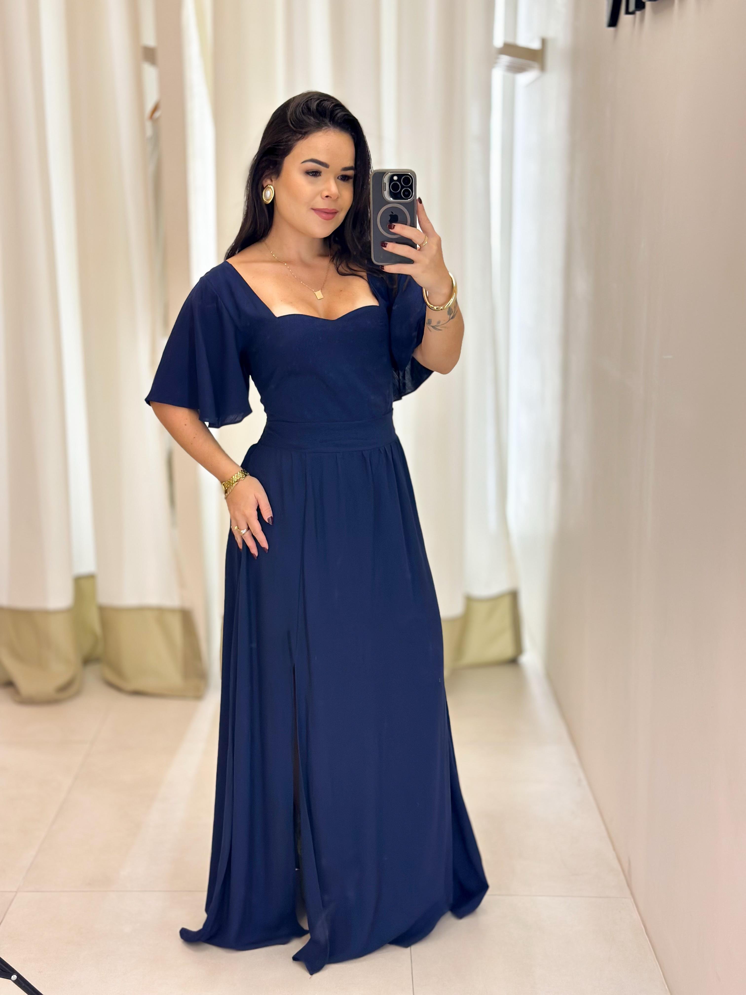 Vestido Longo Decote Quadrado Garbin1