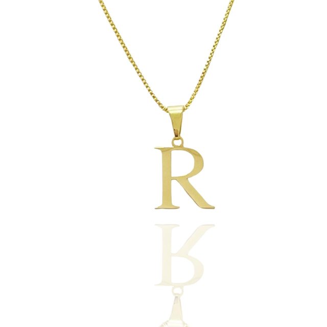 Colar personalizado com inicial pequena banhado a ouro 18k | Pri Joias