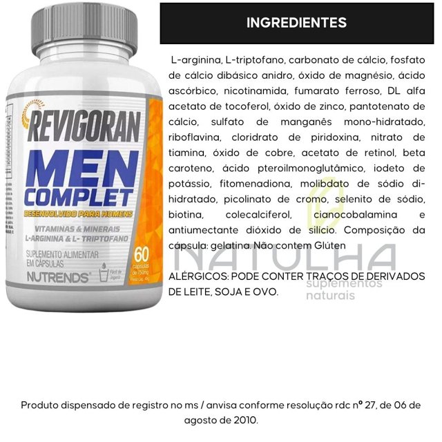 Revigoran MEN COMPLET 60 cápsulas - Nutrends