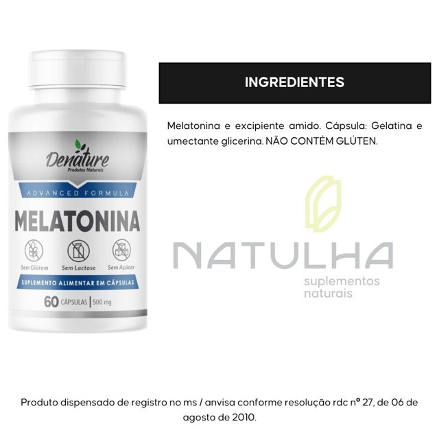 Melatonina 3mg 60 cápsulas - Denature