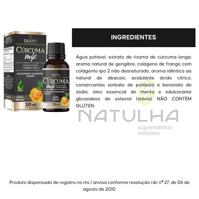 Cúrcuma Mix (Cúrcuma com Colágeno Tipo 2) 30ml - Bioklein
