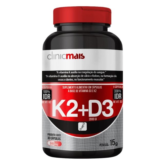 Vitamina k2 + Vitamina D3 30 cápsulas - Clinicmais