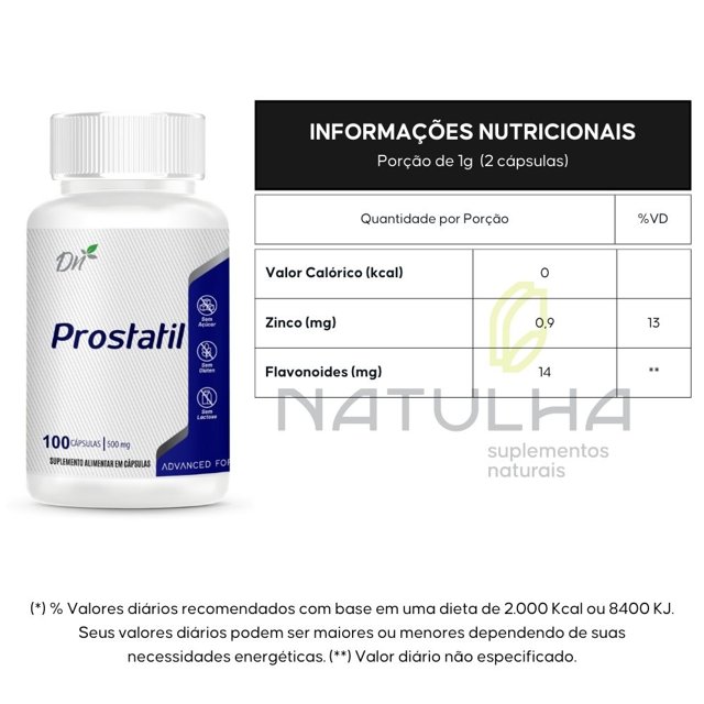 Prostatil 500mg 100 cápsulas - Denature no ATACADO | Natural Distribuidora