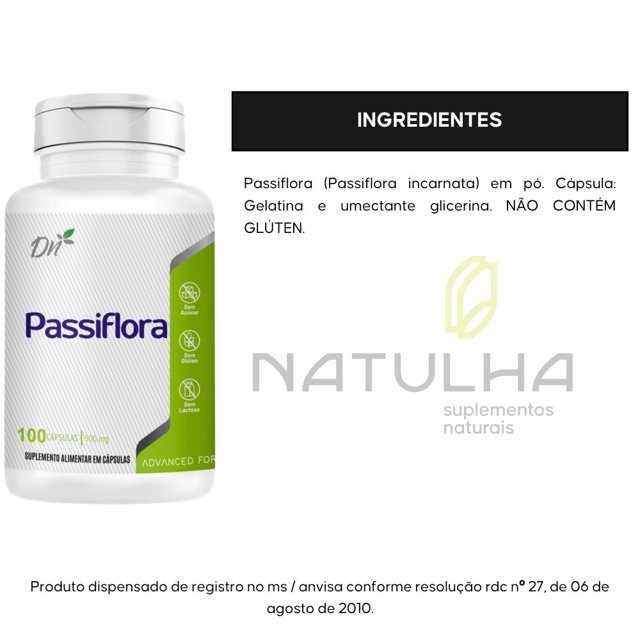 Passiflora 500mg 100 cápsulas - Denature