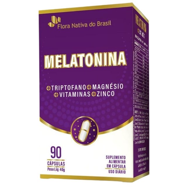 Melatonina + Triptofano, Magnésio, Zinco e Vitaminas 90 Cápsulas - Flora Nativa