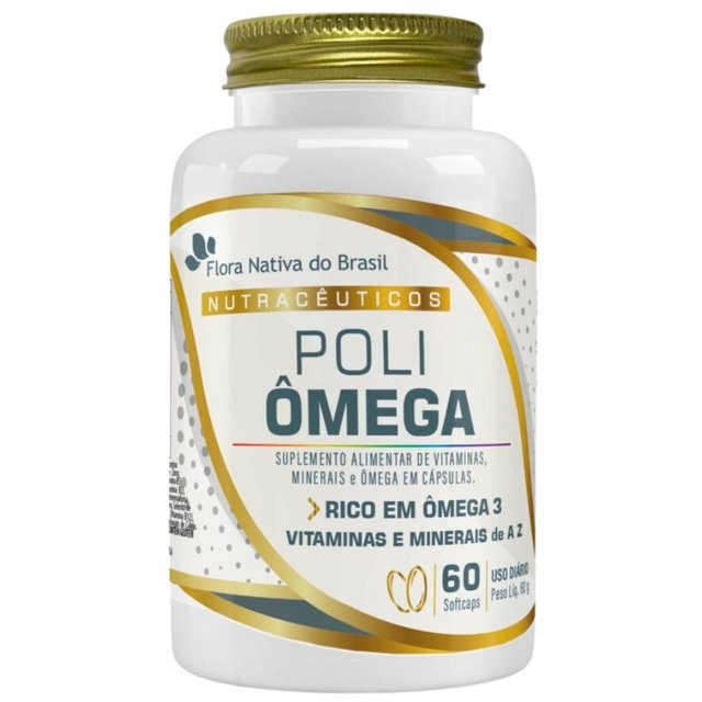 Poli Ômega (Ômega 3 com Vitaminas) 1400 mg 60 cápsulas - Flora Nativa