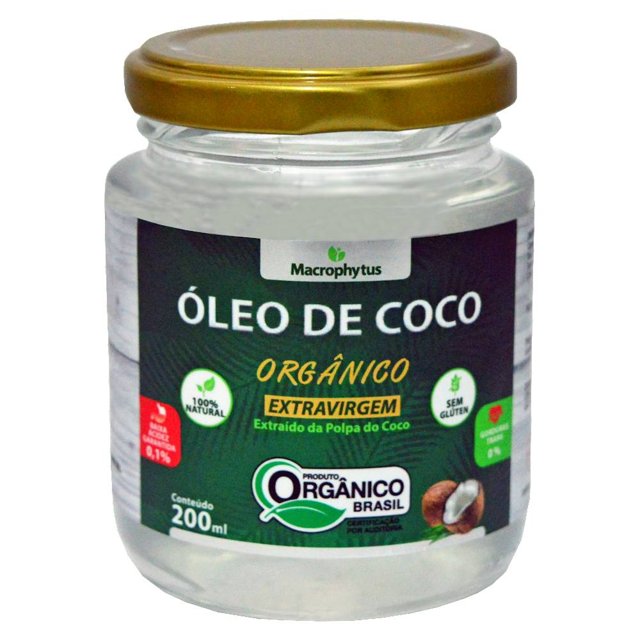 Óleo de Coco Extravirgem Orgânico 200ml - Macrophytus