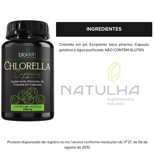 Chlorella (Clorella) 550mg 60 cápsulas - Bioklein