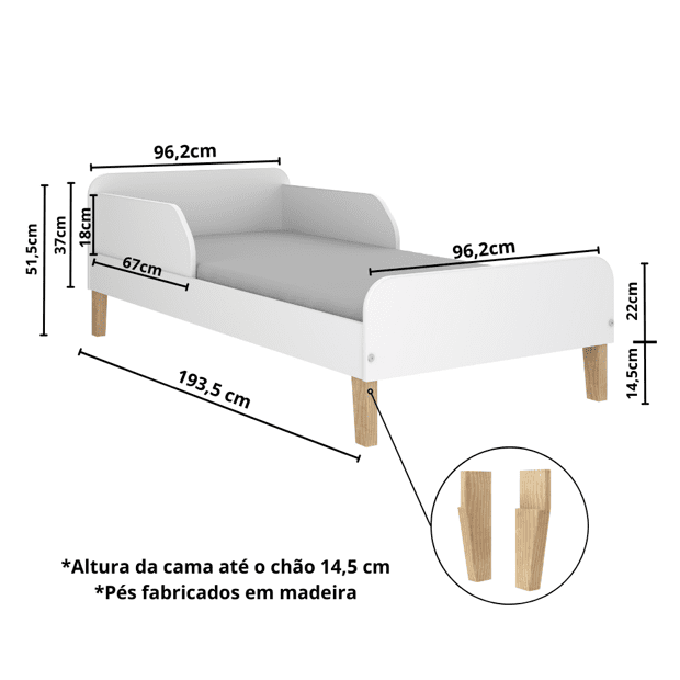 Cama infantil Montessoriana Mimo tamanho solteiro | Movelbras per bambini