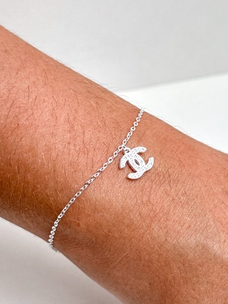 Pulseira Chanel Cravejada Prata 925 | Comprar Semijoias Online
