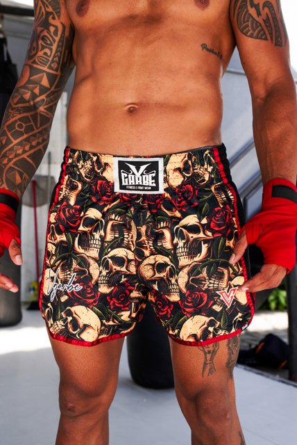 SHORT MUAY THAI ROSE SKULL ESTAMPADO - COLORIDO | VGARBE