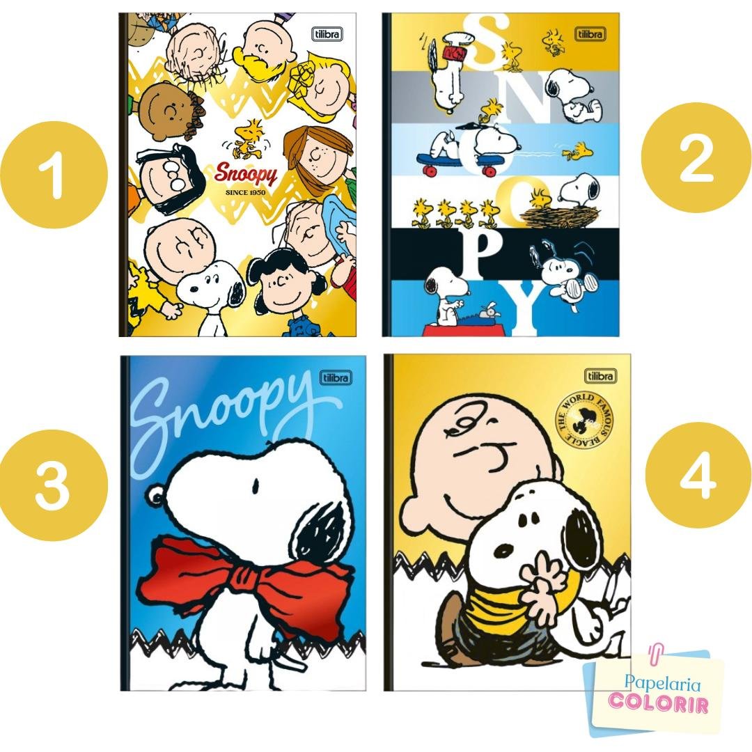 Caderno Brochura Capa Dura Colegial Snoopy 80F - Tilibra | Papelaria ...