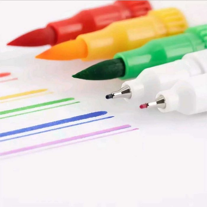 KIT 36 CANETINHAS 2 PONTAS - BRUSH PEN E FINELINER | Papelaria Colorir