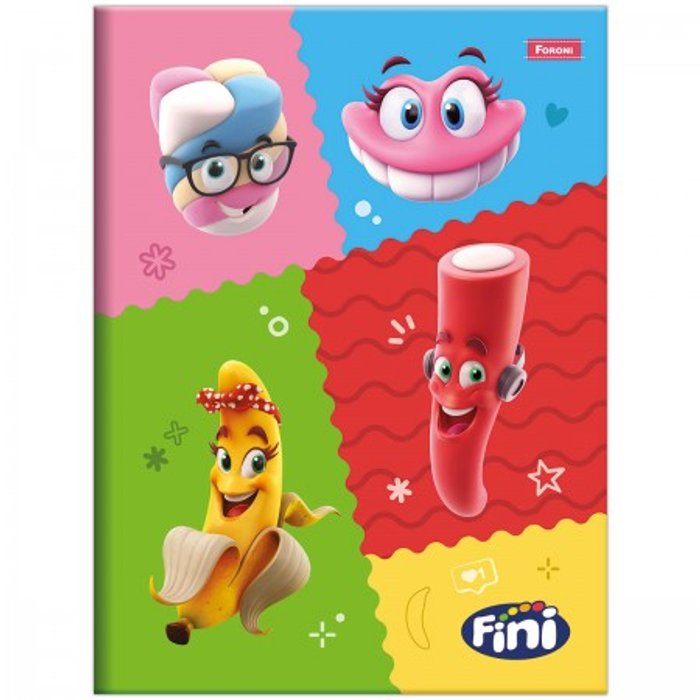 CADERNO BROCHURA 80 FLS PEQUENO FINI - FORONI | Papelaria Colorir