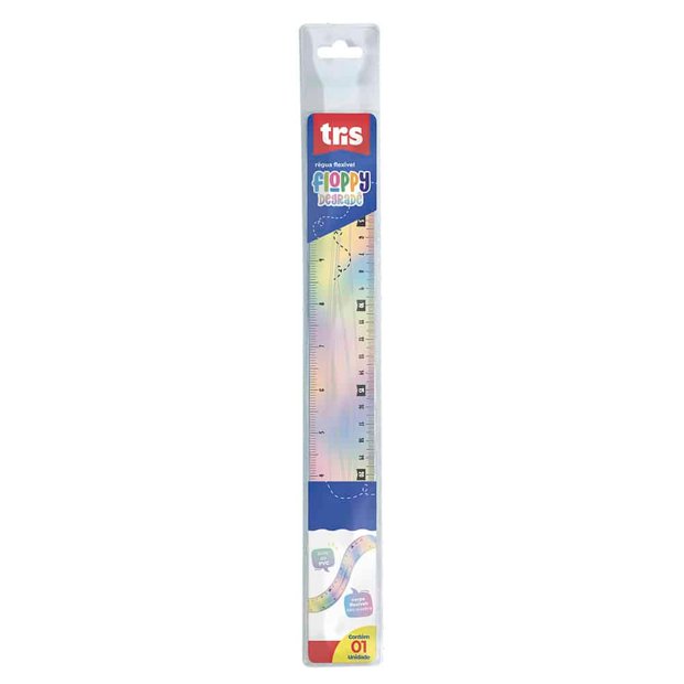 RÉGUA FLEXIVEL FLOPPY 30CM DEG POLY - TRIS | Papelaria Colorir