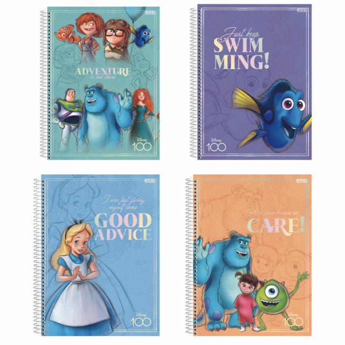 CADERNO UNIVERSITÁRIO DISNEY 100 ANOS - SD | Papelaria Colorir