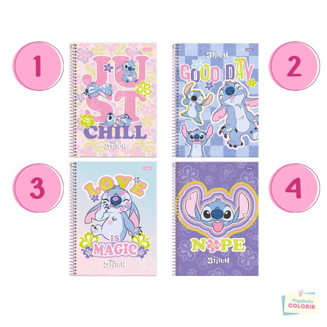 CADERNO ESPIRAL 1/4 STITCH - FORONI | Papelaria Colorir