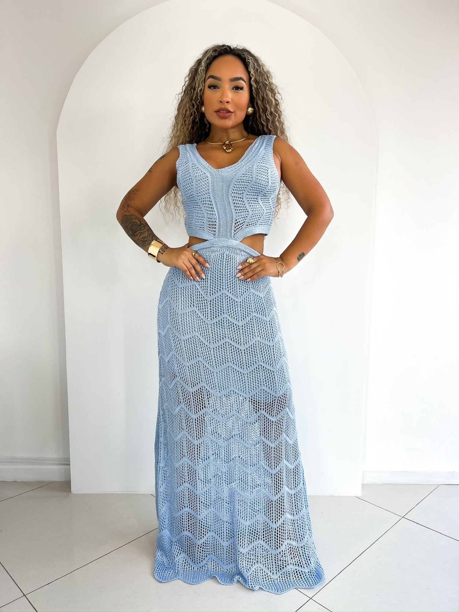 Fernanda Ramos Vestido Tule Preto Longo Moda Evangelica Vestido - Main Image