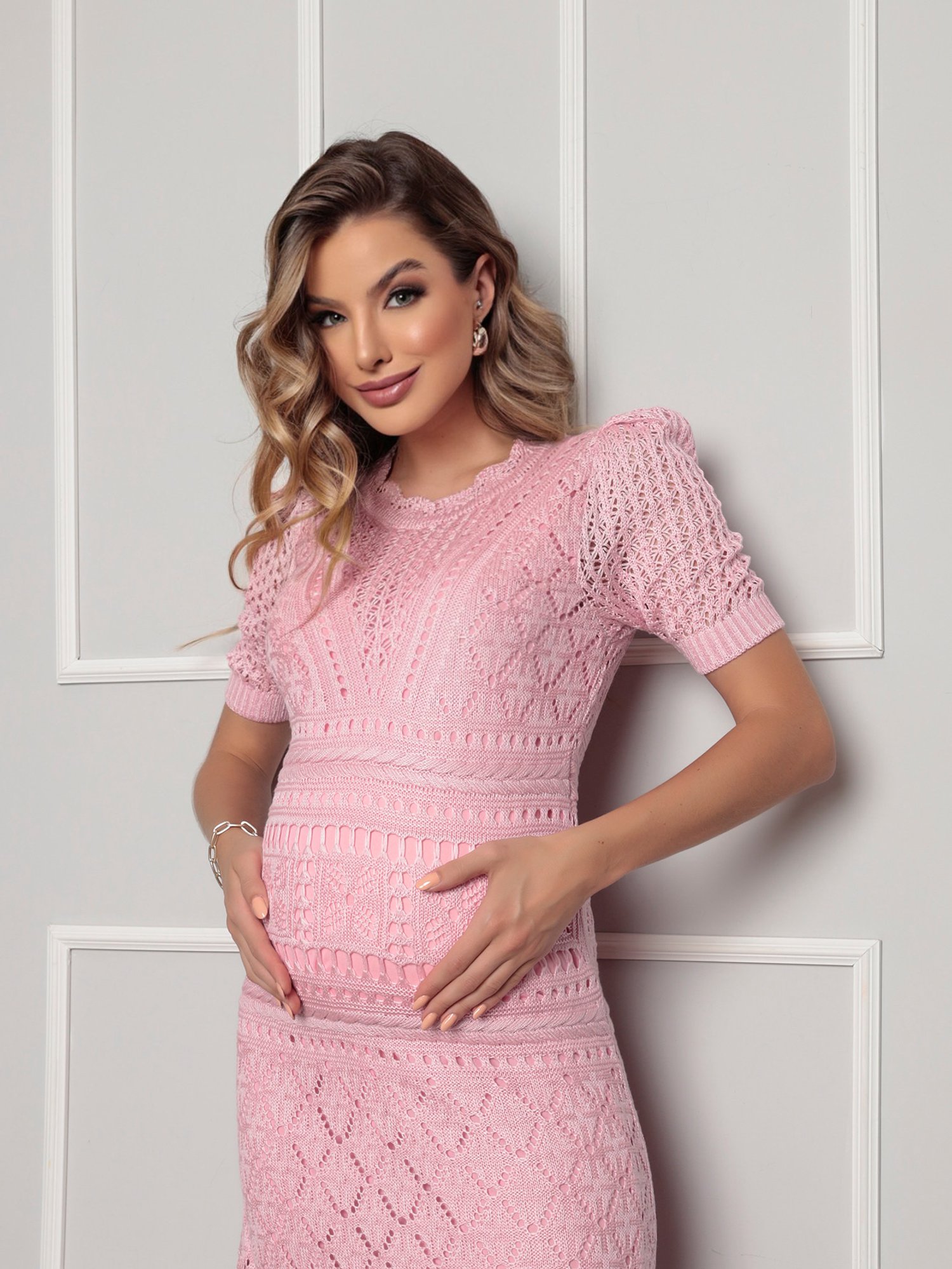 Sale vestido gestante rosa bebe Free Shipping