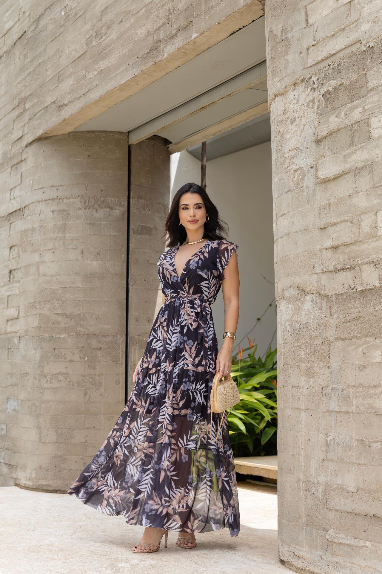 美品 Y’s 20SS Marble Sleeveless Dress 1 Vestido Izzy manga curta - Menina Vest para Arrasar em Qualquer