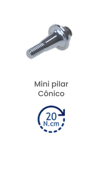 Mini Pilar Cone Morse Cônico Reto Compatível com Implante Signo
