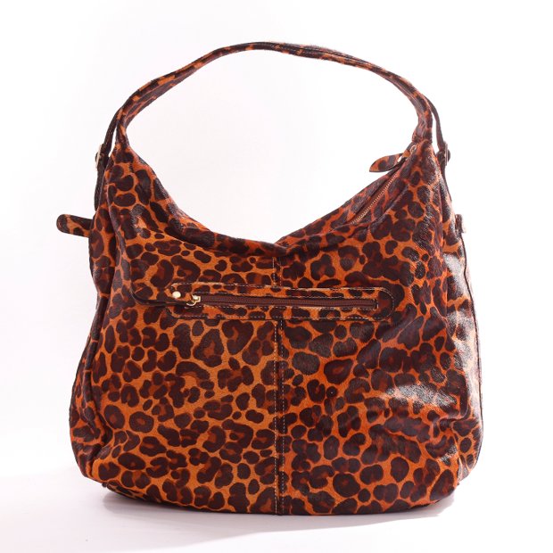 pink leopard fur bolsa