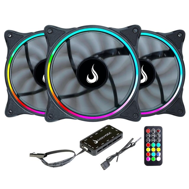 Cooler Fan Rise Mode Laser, 3 Unidades, 120mm, ARGB, Preto - RM-RGB-05 ...