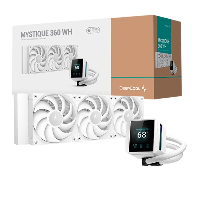 Water Cooler Branco DeepCool Mystique 360 Display LCD, 360mm